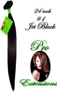 Black Clip on Hair Extensions  24   GRADE A REMI  