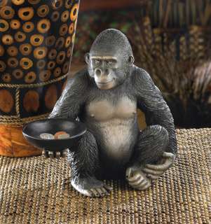 Gorilla Ape Monkey Statue Figurine w/ Serving Plate NEW  