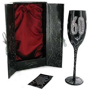  Black 60th Birthday Champagne Glass 