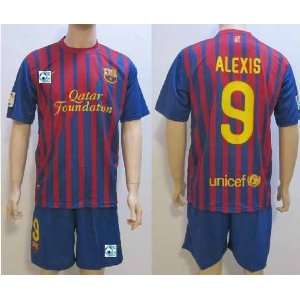  fc barcelona jersey 11/12 new #9 alexis soccer jerseys 