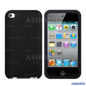 Black Silicone Case skin for Apple iPod Touch 4 4th Gen  