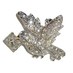    Jewelry Pin   Crystal Carrier Pigeon with Letter Pin Jewelry