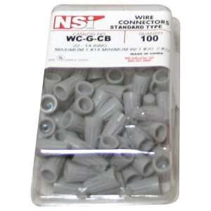  NON WINGED WIRE CONNECTORS (BLISTER PACK OF 100; GRAY 