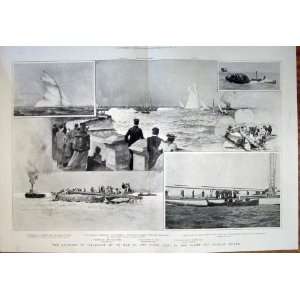  Accident Shamrock Royal King Yacht Wreck Print 1901