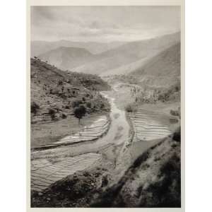 1928 Rice Paddy Mountain Valley Jammu Kashmir India 