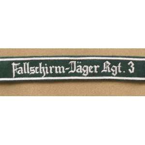  German WW2 Military Uniform Cuff Fallschrim Jager Rgt. 3 