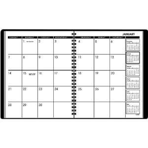  Monthly Planner, 2PPM, Classic, 6 7/8x8 3/4, Black 