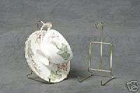 Deluxe BRASS Cup and Saucer display Stands for Teacups  