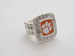 Clemson Tigers Stretch Ring Jewelry CU  