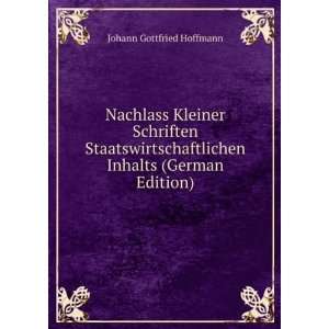   (German Edition) (9785876362339) Johann Gottfried Hoffmann Books