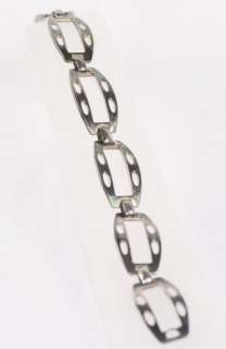 Estate Vintage Italian Modernist Cutout Link Bracelet Signed Uno A 