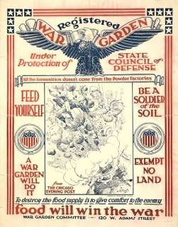 WWI Poster Registered War Garden  
