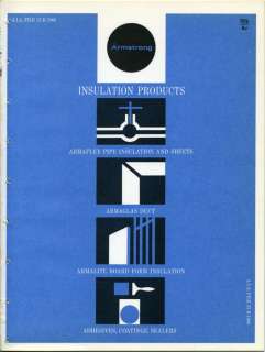 ARMSTRONG Cork Company Insulation Catalog ASBESTOS 1966 Plastic 