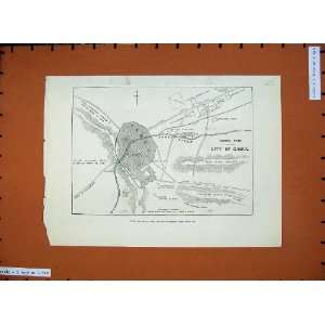  1879 Plan Cabul River British Army Camp BaberS Tomb
