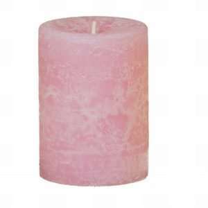  3 Distressed 60 Hour Pillar Candle Sparkle Pink