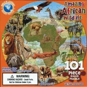  Amazing African Wildlife 101 piece Round Jigsaw Puzzle 