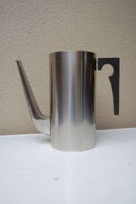 Stelton Arne Jacobsen Cylinda Line Coffee Pot Denmark Stainless Lid 