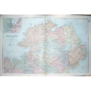  BACON MAP 1894 IRELAND PLAN BELFAST DONEGAL BAY DUNDALK 