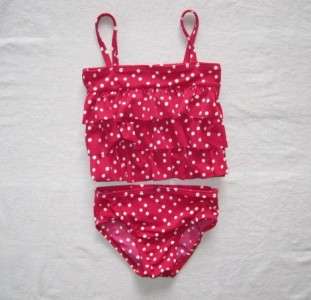 Baby Gap Girl Twist & Shout Pink Ruffle Polka Dot Tankini Swimsuit 18 
