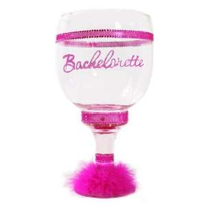  Bachelorette Clear Goblet with Pink Maribou Kitchen 