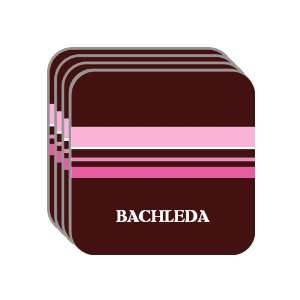 Personal Name Gift   BACHLEDA Set of 4 Mini Mousepad Coasters (pink 