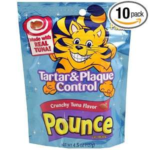Pounce Tartar & Plaque Control, Tuna, 4.5 Ounce Pouches (Pack of 10)