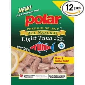 MW Polar All Natural Chunk Light Tuna, 7.06 Ounce Pouches (Pack of 12 