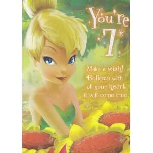  Birthday Card Tinker Bell Age Card Youre 7 Make a Wish 