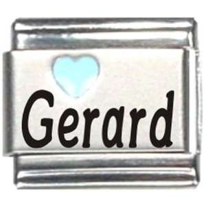  Gerard Light Blue Heart Laser Name Italian Charm Link 
