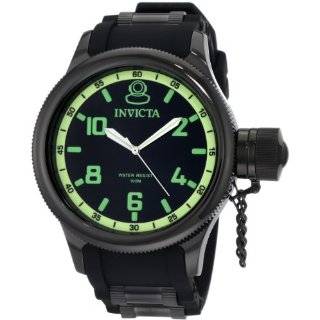 Invicta Mens 1440 Russian Diver Black Rubber Dial Watch