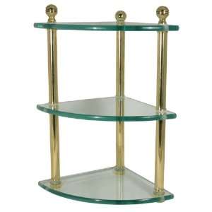 Allied Brass MA 6 BBR Brushed Bronze Mambo Triple Corner Glass Shelf 
