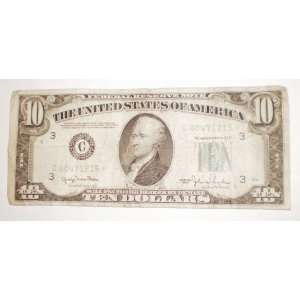  1950 10 Dollar Bank Star Note C00471215 Bank Of 