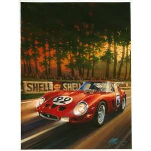  Ferrari GTO At Le Mans 1962 Vintage Racing Print