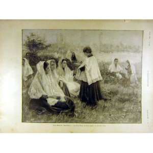  1896 Laureano Barrau Catalonia Religious Ceremony Print 