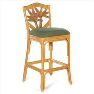  Cancun Palm Indoor Stationary Rattan 30 Bar Stool in 