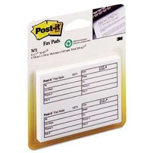  Fax Transmittal Notes,1 1/2 x 4, White, 4 50 Sheet Pads 