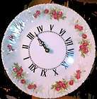 Limoge Clock Plate with pink flowers Porcelaine France le Trefle