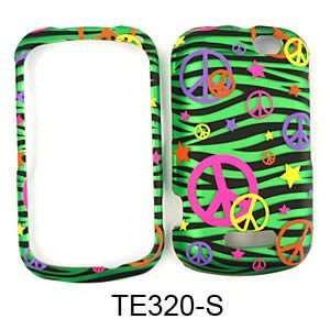  Trans. Design. Colorful Peace Signs on Green Zebra Cell 