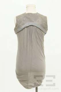 Rick Owens Taupe Distressed Leather & Knit Sleeveless Top Size 6 S/S 