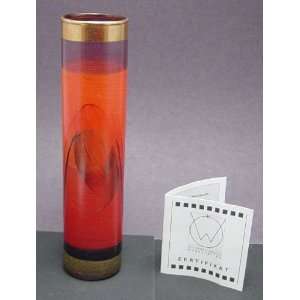  Retro Handpainted Austrian Glass Cylindrical Vase COA VGC 