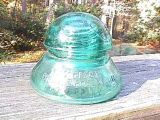 Collectible Glass Insulator Two Piece Transposition Rich Aqua  
