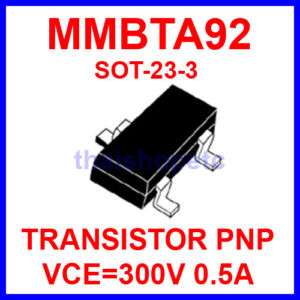 50 x MMBTA92 TRANSISTOR PNP 300V 0.5A SOT 23 3 SMD  