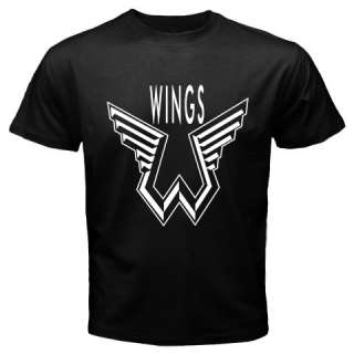 New Paul McCartney and Wings Logo Black T shirt S 3XL  