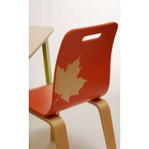   Chair   Poppy painted chair with leaf and maple legs