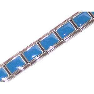  Light Blue Shiny Italian Charm Bracelet Jewelry