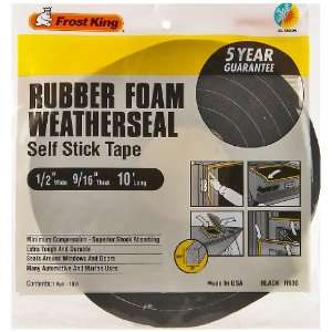 Frost King R930H Sponge Rubber Foam Tape 9/16 Inch, Black