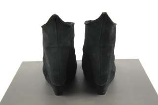 Rick Owens Black Blistered Leather Winged Wedges 37.5 7.5 Boots 