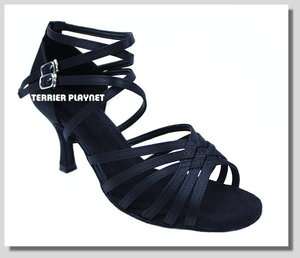 TPS Black Satin Latin Ballroom Salsa Dance Shoes All Sizes D656  