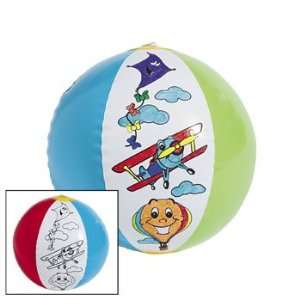  Color Your Own Up & Away Inflatable Beach Balls   Craft 