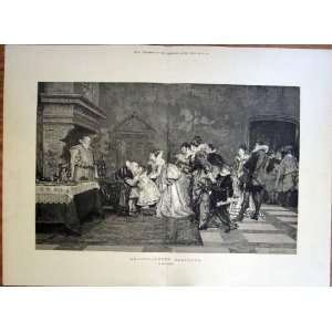   Birthday By Louis Leloir Old Print 1876 A